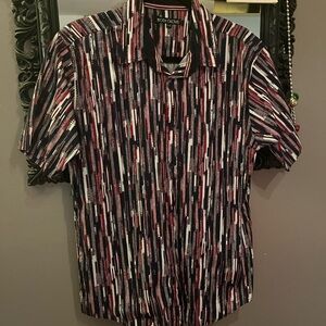 Body Glove Men's Black and Red Striped Shirt